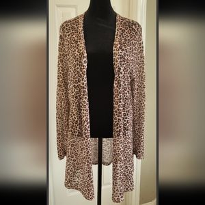 Tees to Your Door Leopard Print Cardigan Size L/XL